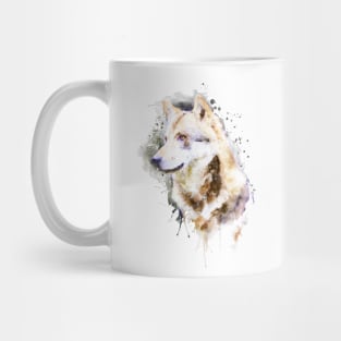 Watercolor Portrait - Wolf Profile Mug